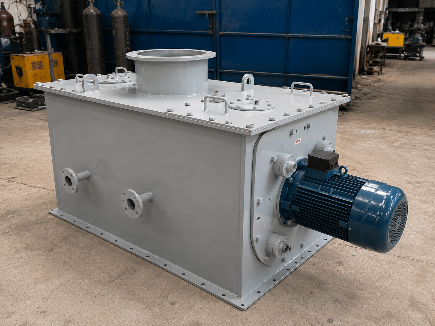 Air classifier unit manufactured by Shree Hari Engineering Works on the factory floor