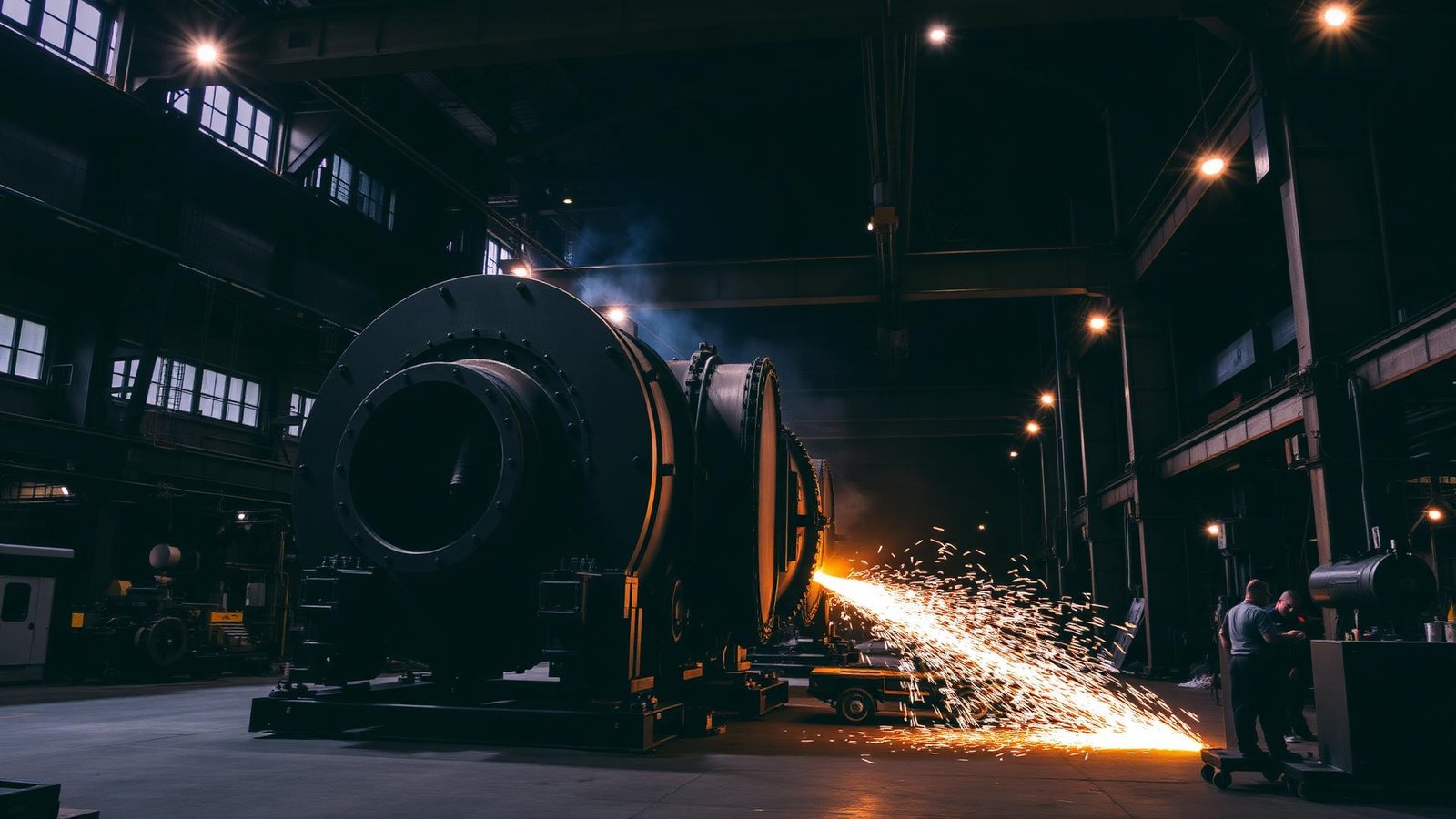 Heavy industrial fabrication of mineral processing equipment at Shree Hari Engineering Works